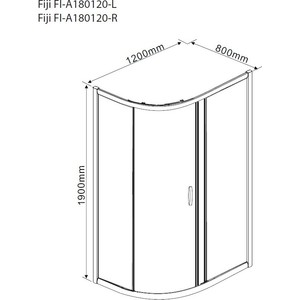 Душевой уголок Rush Fiji 120x80 прозрачный, хром (FI-A180120-R)