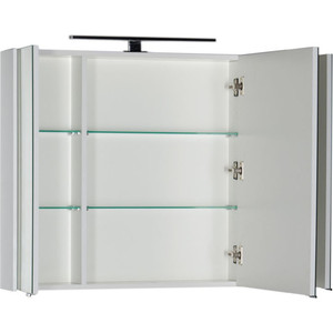 Зеркальный шкаф Aquanet Латина 100 с светильником, белый (179636, 179947)