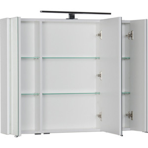 Зеркальный шкаф Aquanet Латина 90 с светильником, белый (179605, 179947)