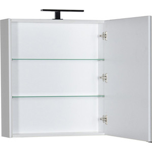 Зеркальный шкаф Aquanet Латина 70 с светильником, белый (179997, 178249)