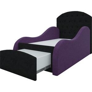 Детская кровать АртМебель Майя микровельвет черно-фиолетовый