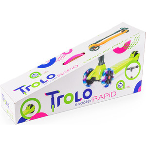фото Самокат 3-х колесный trolo rapid со светящимися колесами салатовый (141607/141601)