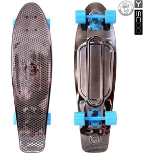 фото Скейтборд rt 402h-bb big fishskateboard metallic 27'' винил 68,6х19 с сумкой black bronzat/blue