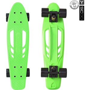 фото Скейтборд rt 405-g skateboard fishbone с ручкой 22'' винил 56,6х15 с сумкой green/black