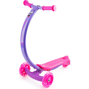 фото Самокат 3-х колесный zycom с изогнутой ручкой и светящимися колесами zipster фиолетово-розовый (1149140/цв 1149146)