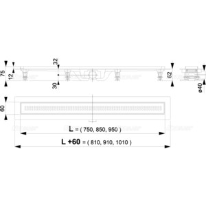 Душевой лоток AlcaPlast APZ9 с матовой решеткой Simple 9 (APZ9-550M / AG100201550)