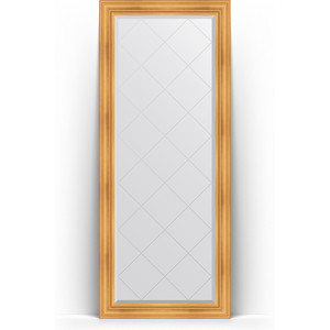 Зеркало напольное с гравировкой Evoform Exclusive-G Floor 84x204 см, в багетной раме - травленое золото 99 мм (BY 6327)