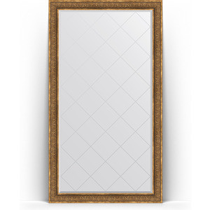 Зеркало напольное с гравировкой Evoform Exclusive-G Floor 114x204 см, в багетной раме - вензель бронзовый 101 мм (BY 6371)