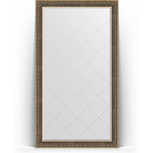 Зеркало напольное с гравировкой Evoform Exclusive-G Floor 114x204 см, в багетной раме - вензель серебряный 101 мм (BY 6372)