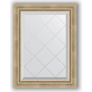 Зеркало с гравировкой поворотное Evoform Exclusive-G 53x71 см, в багетной раме - состаренное серебро с плетением 70 мм (BY 4003)