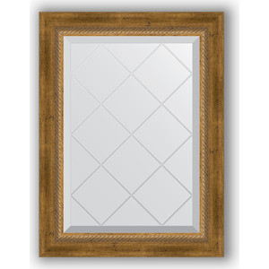 Зеркало с гравировкой поворотное Evoform Exclusive-G 53x71 см, в багетной раме - состаренная бронза с плетением 70 мм (BY 4004)