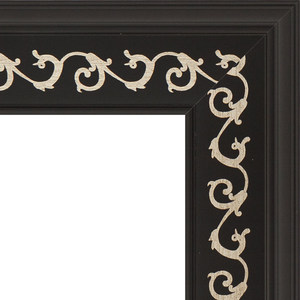 Зеркало с гравировкой поворотное Evoform Exclusive-G 55x72 см, в багетной раме - черный ардеко 81 мм (BY 4010)