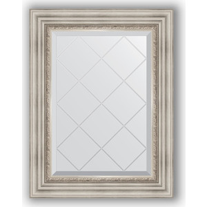 Зеркало с гравировкой поворотное Evoform Exclusive-G 56x74 см, в багетной раме - римское серебро 88 мм (BY 4018)