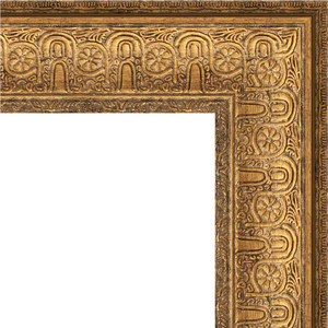 Зеркало с гравировкой поворотное Evoform Exclusive-G 54x123 см, в багетной раме - медный эльдорадо 73 мм (BY 4051)