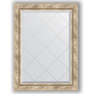 Зеркало с гравировкой поворотное Evoform Exclusive-G 63x86 см, в багетной раме - прованс с плетением 70 мм (BY 4091)
