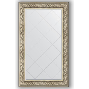 Зеркало с гравировкой поворотное Evoform Exclusive-G 80x135 см, в багетной раме - барокко серебро 106 мм (BY 4252)
