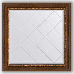 Зеркало с гравировкой Evoform Exclusive-G 86x86 см, в багетной раме - римская бронза 88 мм (BY 4320)