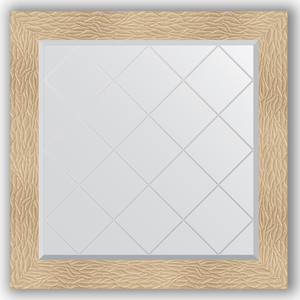 Зеркало с гравировкой Evoform Exclusive-G 86x86 см, в багетной раме - золотые дюны 90 мм (BY 4322)