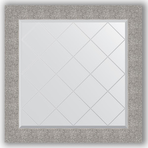 Зеркало с гравировкой Evoform Exclusive-G 86x86 см, в багетной раме - чеканка серебряная 90 мм (BY 4324)
