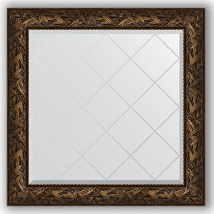 Зеркало с гравировкой Evoform Exclusive-G 89x89 см, в багетной раме - византия бронза 99 мм (BY 4330)