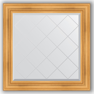 Зеркало с гравировкой Evoform Exclusive-G 89x89 см, в багетной раме - травленое золото 99 мм (BY 4331)