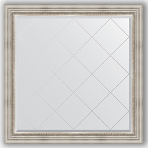Зеркало с гравировкой Evoform Exclusive-G 106x106 см, в багетной раме - римское серебро 88 мм (BY 4448)