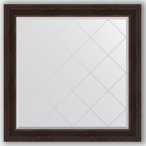 Зеркало с гравировкой Evoform Exclusive-G 109x109 см, в багетной раме - темный прованс 99 мм (BY 4463)