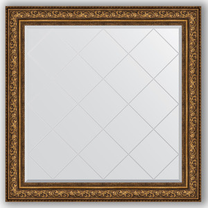 Зеркало с гравировкой Evoform Exclusive-G 110x110 см, в багетной раме - виньетка состаренная бронза 109 мм (BY 4470)