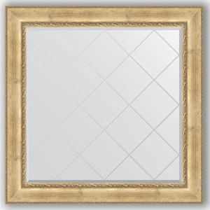 Зеркало с гравировкой Evoform Exclusive-G 112x112 см, в багетной раме - состаренное серебро с орнаментом 120 мм (BY 4471)
