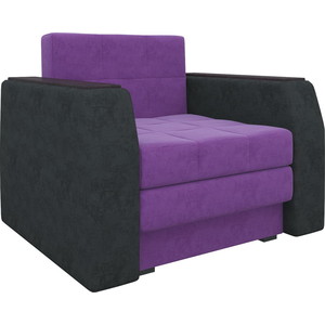 Кресло-кровать АртМебель Атлант микровельвет фиолетово-черный