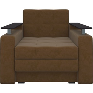 Кресло-кровать АртМебель Комфорт микровельвет коричневый