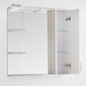 Зеркало-шкаф Style line Олеандр-2 Люкс 75 с подсветкой, рельеф пастель (4650134470840)