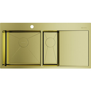 Кухонная мойка и смеситель Omoikiri Akisame 100-2 LG-L светлое золото (4973089, 4994291)