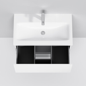 Мебель для ванной Am.Pm Gem 75 подвесная, с одним ящиком и полкой, белый глянец