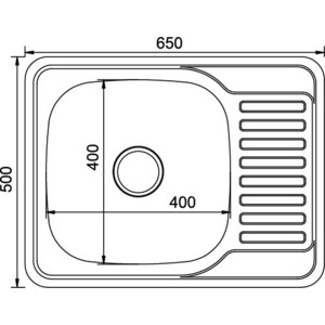 Кухонная мойка Mixline Врезная 65x50 с сифоном, нержавеющая сталь 0,8мм (4620031442431)