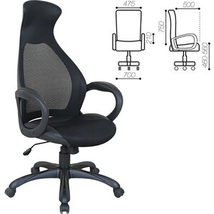 Кресло офисное Brabix Genesis EX-517 пластик черный ткань/экокожа/сетка черная (531574)