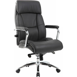 Кресло офисное Brabix Phaeton EX-502 натуральная кожа хром черное (530882)