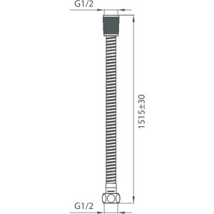Душевой шланг Milardo 150 см, ПВХ, хром/черный (180P150M19)