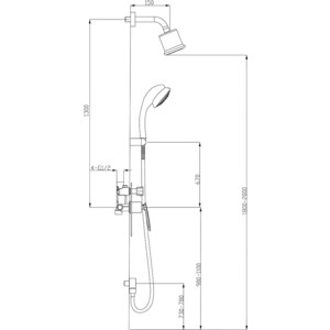 Душевая система Timo Helmi с верхним душем, белый/хром (SX-4059/00-16SM)