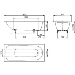 Ванна стальная Kaldewei Saniform Plus 375-1 180x80 см (112800010001)