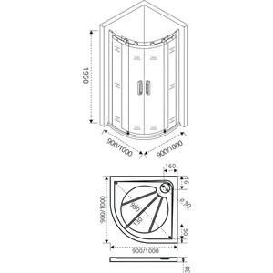 Душевой уголок Good Door Altair R-TD 100x100 прозрачный, хром (R-TD-100-C-CH)