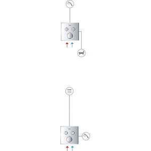 Переключатель потоков Grohe Grohtherm SmartControl накладная панель, для 35600/35601 (29158LS0)