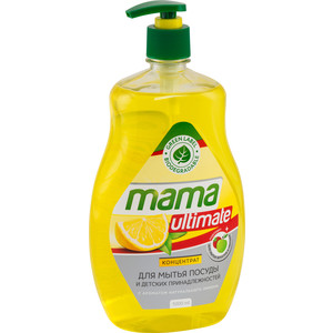 фото Концентрат для мытья посуды mama ultimate лимон, бутылка, 1 л