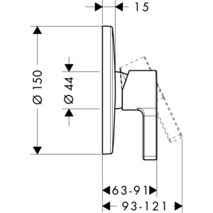 Смеситель для душа Hansgrohe Metris S для механизма 01800180, хром (31665000)