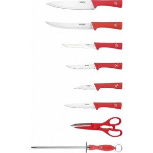 фото Набор ножей 11 предметов vitesse (vs-8131 красный)