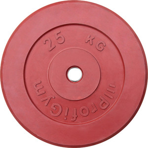 фото Диск обрезиненный profigym d 26 мм красный 25,0 кг