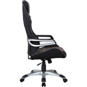 Кресло компьютерное Brabix Techno GM-002 ткань, черное/серое, вставки белые (531815)