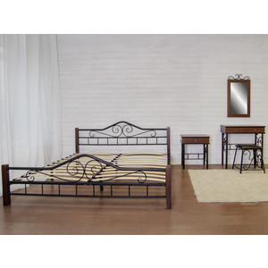 фото Кровать мебелик сартон 1 (180) черный/средне-коричневый