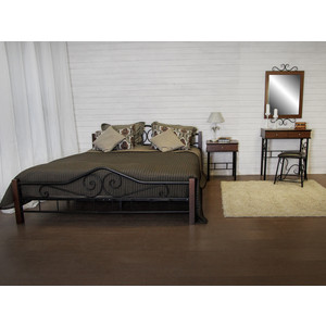 фото Кровать мебелик сартон 1 (160) черный/средне-коричневый
