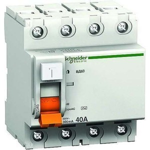 Выключатель дифференциального тока (УЗО) Schneider Electric 4п 63А 300мА тип AC ВД63 Домовой SchE 11468, 4п 63А 300мА тип AC ВД63 Домовой SchE 11468
Выключатель дифференциального тока (УЗО) Schneider Electric 4п 63А 300мА тип AC ВД63 Домовой SchE 11468, 4п 63А 300мА тип AC ВД63 Домовой SchE 11468